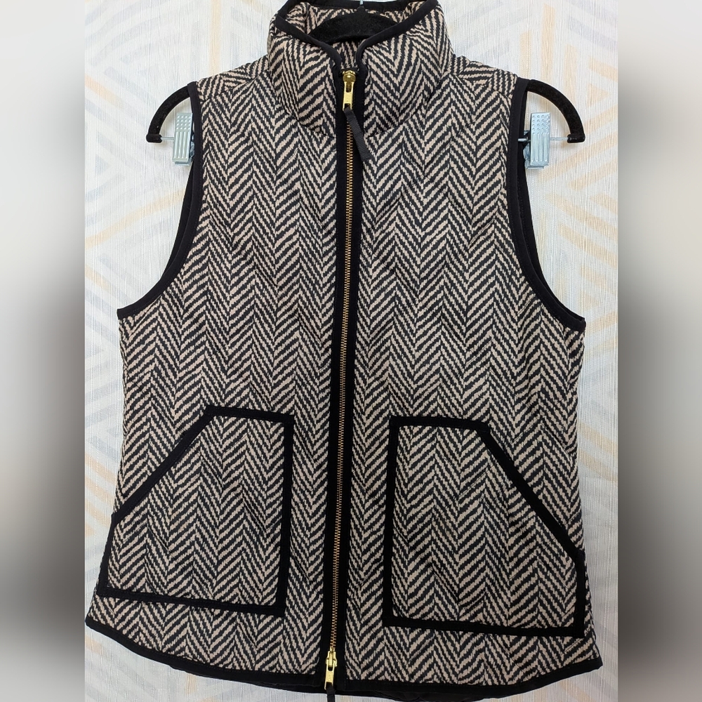 J.Crew Excursion Puffer Down Vest Herringbone Pat… - image 5